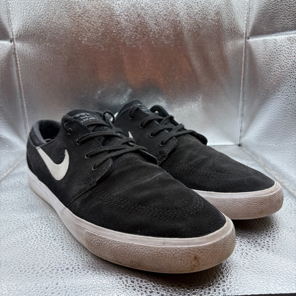 Size 12 - Nike Zoom Stefan Janoski Canvas RM‎ SB Black White Mens Sneaker Shoes